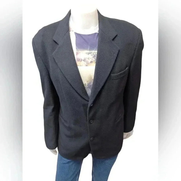 Boulevard Club Cashmere And Wool Blend Black Blazer Size R44 - Picture 2 of 13